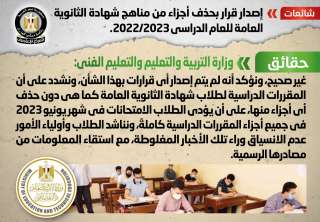 تعرف علي حقيقة حذف أجزاء من مناهج الثانوية العامة
