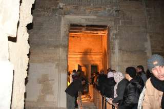 محافظة الفيوم تحتفل بظاهرة تعامد الشمس على قدس أقداس معبد قصر قارون